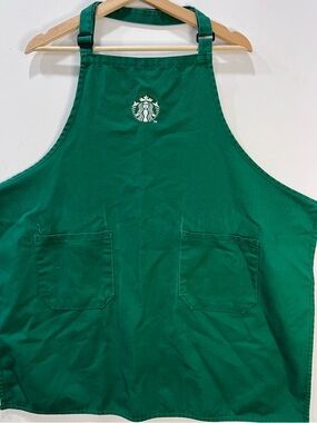 Starbucks Dark Green Staff Apron with White Siren Logo
